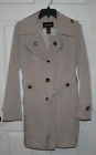 Classic Vintage London Fog Medium Double Breasted Khaki Trench Coat Lined Belted