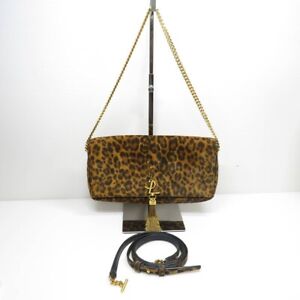 Saint Laurent Paris Chain Shoulder Bag Leopard pattern w/Dust Bag Leopard strap