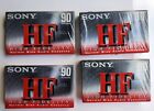 Sony HF 90 Minute Blank Audio Cassette Tapes Normal Bias Lot of 4 New Sealed