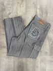Vtg Platinum Fubu Jeans Mens 40x34 Gray (Silver) Baggy Fat Albert Y2K 90s
