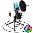 USB Condenser Microphone for PC, Laptop RGB Gaming Mic for Streaming, Podcast
