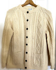 Vintage - Colleenbawn 100% Wool Irish Fisherman Cable Knit Cardigan Sweater