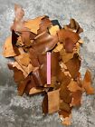 1 POUND VEG. TANNED SCRAP LEATHER FOR CRAFTS KEYCHAINS BELTS - Natural Colors