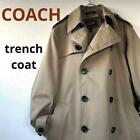 Coach Beige Tea Tag Cotton Trench Coat Sheep Leather Dress - Popular SpringWint