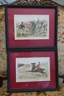 Two Antique 19th Century Equestrian Scene Illustrations Framed Georgiana Bowers