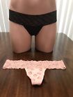 Victoria’s Secret Women’s Thong Panties With Lace  (Lot Of Two) Size Small NEW