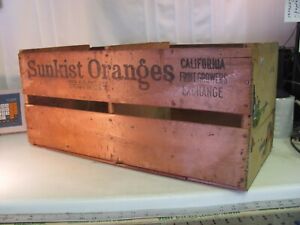 GENUINE Sunkist Oranges -Wood / Wooden, Divided Crate - 12