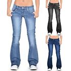 Womens Skinny Denim Bootcut Jeans Pants Ladies Low Waist Slim Flared Trousers