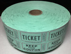 Roll of 2000 Green Double Stub Raffle Tickets Split the Pot 50/50