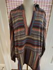 The Territory Ahead Salt River Serape Style Striped Hooded Pullover Colorful XXL