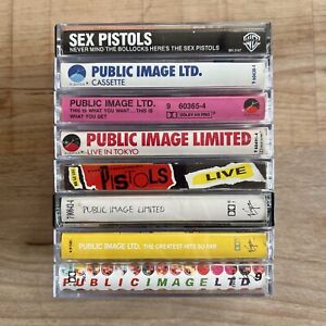 New Listing8x SEX PISTOLS Cassette Tape Lot: RARE Public Image LTD. Post Punk Bollocks Live