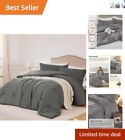 New ListingElegant Grey Queen Comforter & Pillowcases - Simplistic Design, Superior Comfort