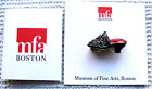 MFA Museum Of Fine Arts STERLING Shoe Pin Red Enamel With Marcasite Details