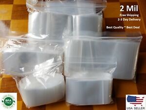 Clear Zip Seal Plastic Bags Jewelry Zipper Top Lock Reclosable Baggies 2 Mil 2ML