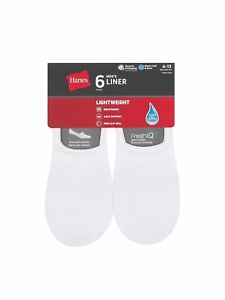 Hanes® Men’s 6-Pair Liner SOCKS “Lightweight~X-TEMP®~NON-SLIP HEEL “