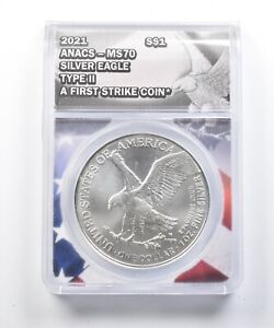 MS70 2021 American Silver Eagle - First Strike - T2 - Graded ANACS *424