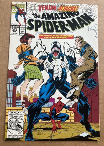 Marvel Comics Venom Attacks The Amazing Spider-Man #374 HIGH GRADE 1992