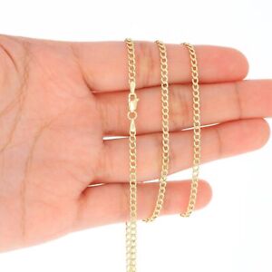 10K Yellow Gold 2mm-7.5mm Curb Cuban Chain Link Necklace or Bracelet 7