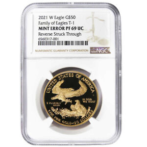 2021-W Proof $50 Type 1 American Gold Eagle 1 oz NGC PF69UC Brown Label Mint ...