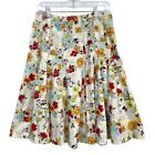 CAbi A Line Skirt Womens Size 4 Multicolor Floral Palapa Pintuck  100% Cotton