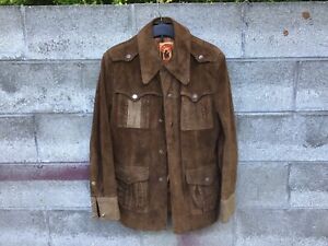 Vintage El Toro Bravo Genuine Leather Split Cowhide Men Jacket Sz 38 Read & See