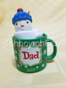 Hallmark 2011 Dad Snowman Hot Chocolate Mug Christmas Ornament