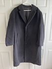 Vintage HUGO BOSS Mens Cashmere Wool Over Coat 44R Black Classic Made Italy