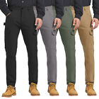 Men's Work Cargo Pants Slim Fit Stretch Waterproof Pockets Carpenter Trousers