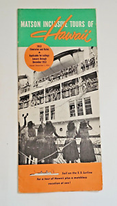 1953 VINTAGE MATSON LINE INCLUSIVE TOURS OF HAWAII CRUISE PAMPHLET S.S. LURLINE