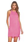 MSRP $58 Becca By Rebecca Virtue Beach High Neck Dress Cover-Up Pink Size XS-S