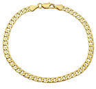 14K Yellow Gold 3MM Cuban Curb Link Chain Bracelet - 8 inch - ITALY 14K