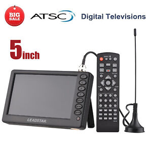 5 Inch Pocket Car TV with Antenna 1500mAh Rechargeable Support USB/TF Card K4O7