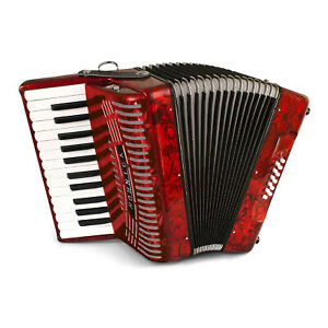 Hohner Accordions 1303 12 Bass Entry Level Piano Accordion in Red Finish