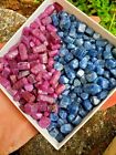 Natural Unheated CERTIFIED Ruby Raw + Sapphire Loose Gemstone Rough Mix 100 Ct