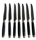 Antique French Knives Silver Plate Blades Black Handles Gorgeous Details (7)