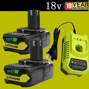 For RYOBI P108 18V High Capacity Battery / Charger 18Volt Lithium-Ion Plus P107