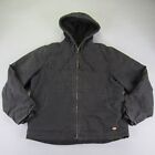 Dickies Jacket Mens Large Black Quilted Barn Field Coat Canvas Workwear Zip Up