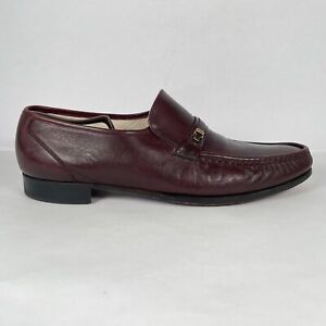 Florsheim Imperial Mens Size 14 D Como Leather Slip On Loafer Burgundy Shoes