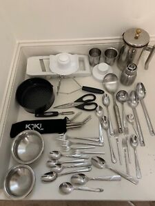 New ListingLots Of Kitchen Items, Tools, Utensils, Slicer, Cake Pan, Peeler, Spoons, Spoons