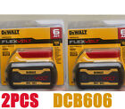 2 Pack DEWALT DCB606 20V/60V MAX FLEXVOLT 6 Ah Lithium-Ion Battery New