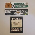 3 Vintage Smokeless Chewing Tobacco Racing Bumper Stickers Kodiak/Taylors Pride