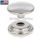DOT* Stainless Steel Snap Fasteners Cap and Socket Kit 50 Sets - Marine Canvas