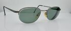 Vintage Yves Saint Laurent 4143 Gunmetal Oval Half-Rim Sunglasses FRAMES ONLY