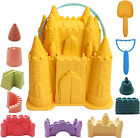 IOKUKI Beach and Sand Castle Kit, 12 PCS Sand Toys for Kids Outdoor with Sand Ca