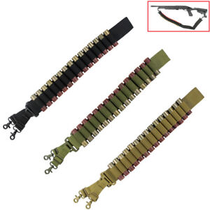 Two Point Shotgun Sling Strap with 15 Rounds 12 GA Shell Ammo Bandolier Holder