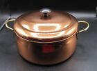 VINTAGE COPPER POT/ PAN WITH LID & HANDLES 8 INCHES BY 8 INCHES