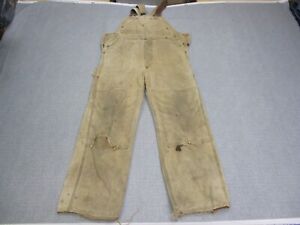 Vintage Carhartt Overalls Mens 40x32 Brown Coveralls Heavy Duty Double Knee 80s