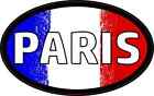 4in x 2.5in Oval French Flag Paris Sticker Car Truck Vehicle Bumper Decal