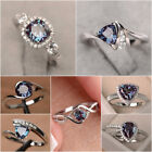 Fashion Women Wedding Gifts 925 Silver Plated Ring Cubic Zircon Jewelry Sz 6-10