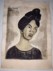 Diego Rivera Painting Drawing Vintage Sketch Paper Signed Stamped